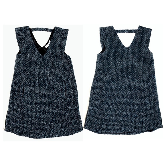 [BCBGeneration] Sage Combo Tweed V-neck Dress - Picture 3 of 7